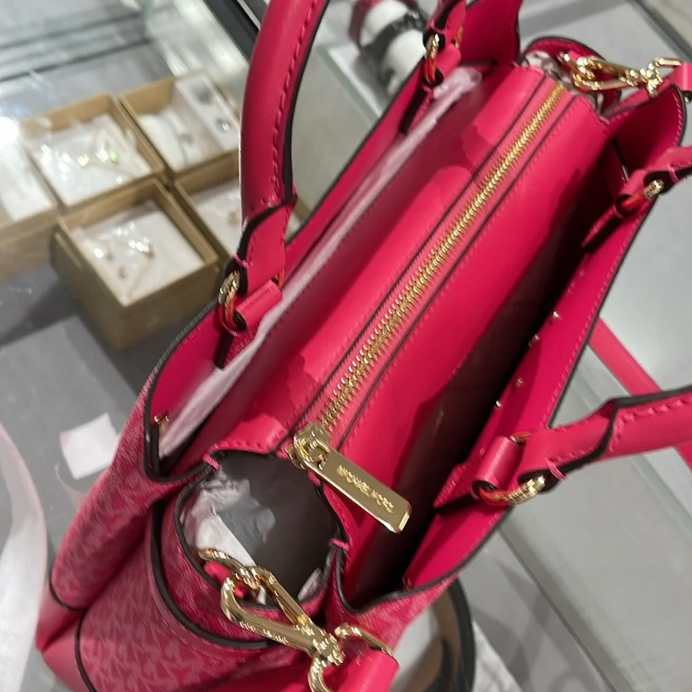 MICHAEL KORS 
Reed Large Graphic Logo Belted Satchel
Electric Pink 
NWT - Picture 5 of 16